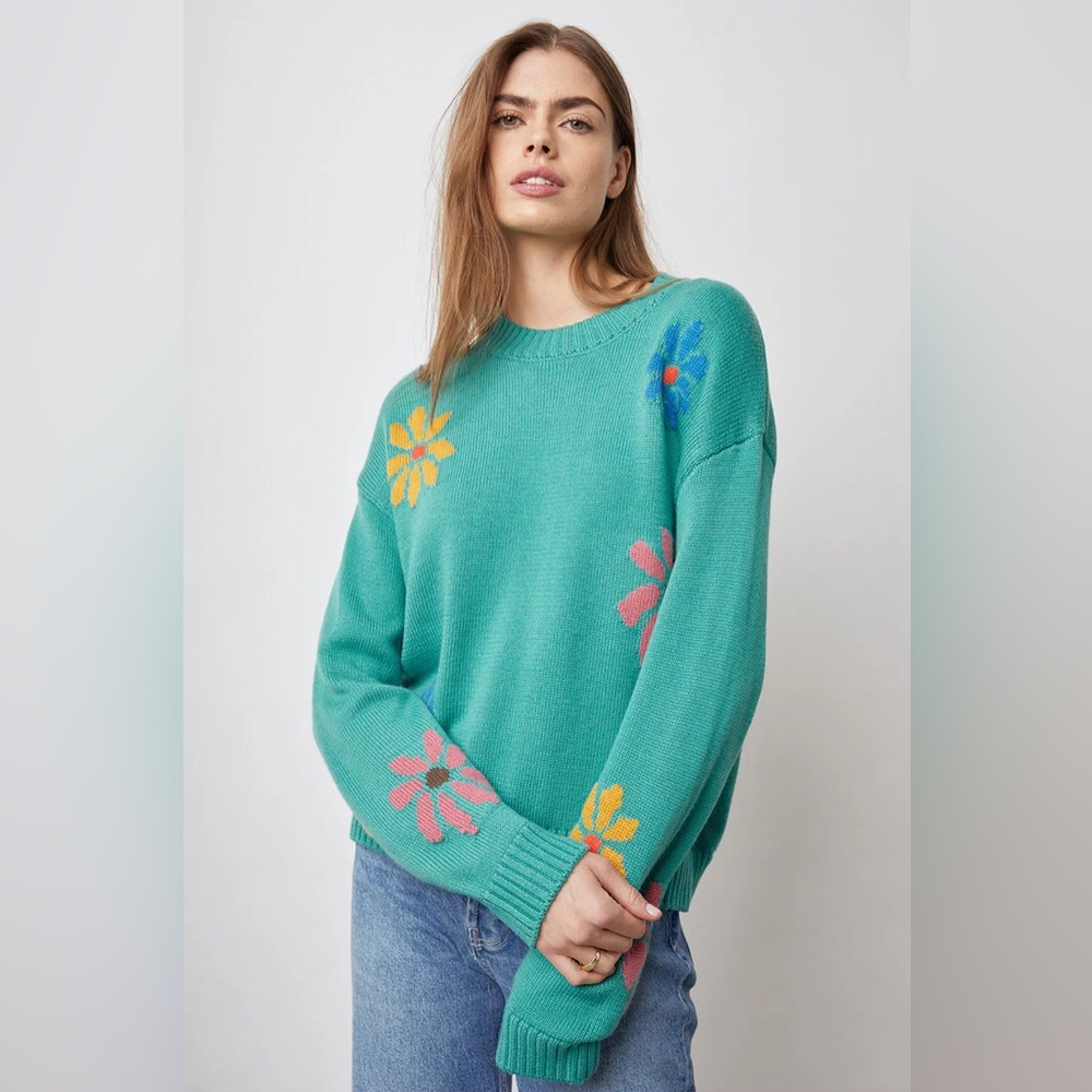 NWOT - Rails - Zoey Intarsia - Multi Flower Sweater - Large